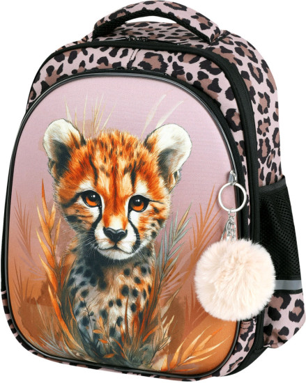 Ранец STABLE, 2 отделения,  «Curious leopard», 36х28х16 см, 274387