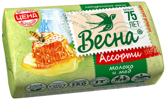 Твердое мыло  Молоко и Мед 90 г