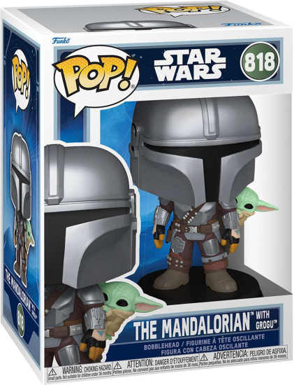 Bobble Star Wars M & G Mandalorian w/Grogu (On Back) (818)