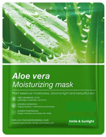 Тканевая маска для лица с экстрактом алоэ вера Smile Sunlight Mask Aloe Vera, 1 шт