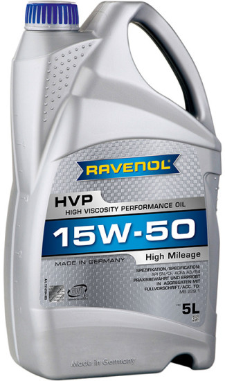 Моторное масло RAVENOL HVP 15W-50 для автомобилей с большим пробегом