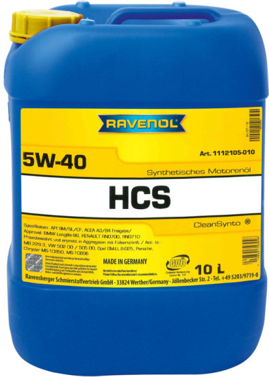Моторное масло RAVENOL HCS 5W-40