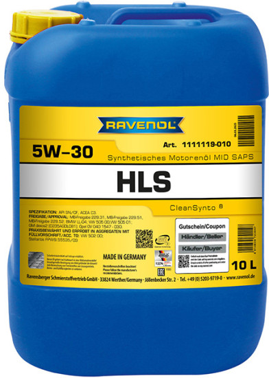 Моторное масло RAVENOL HLS 5W-30