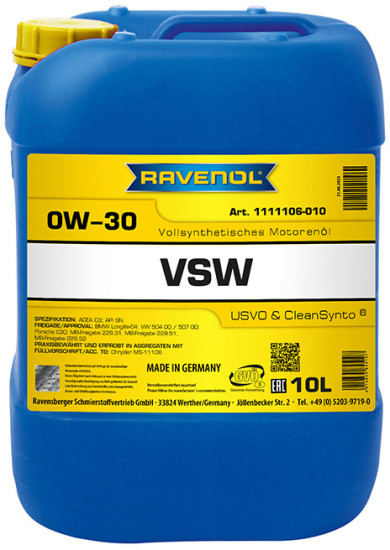 Моторное масло RAVENOL VSW 0W-30