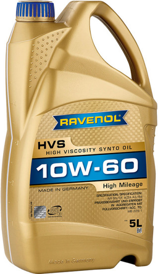 Моторное масло RAVENOL HVS 10W-60 для автомобилей с большим пробегом