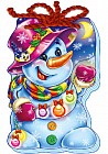 С Новым годом! (на шнурке). Снеговик