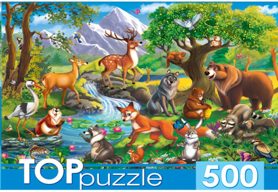 Пазлы TOPpuzzle Лесные животные 500 деталей