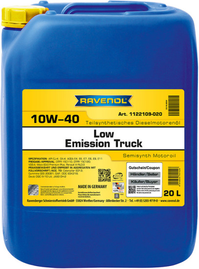 Моторное масло RAVENOL Low Emission Truck 10W-40