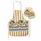 Кухонный комплект «Подсолнух» (прихватка 17х17, варежка 17х24, фартук 50х70)