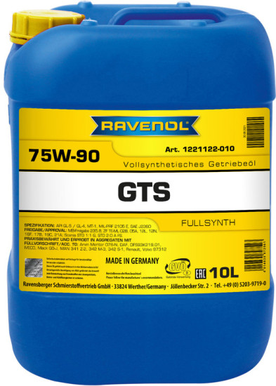 Трансмиссионное масло RAVENOL Gear Trans Synth GTS 75W-90