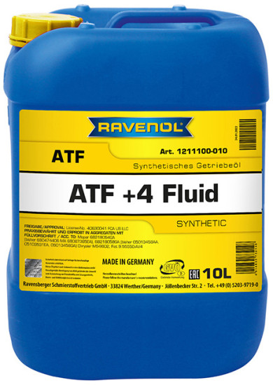 Масло АКПП RAVENOL ATF ATF+4 Fluid