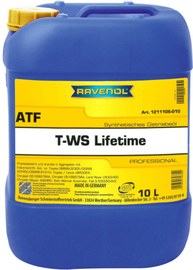 Масло АКПП RAVENOL ATF T-WS Lifetime Fluid