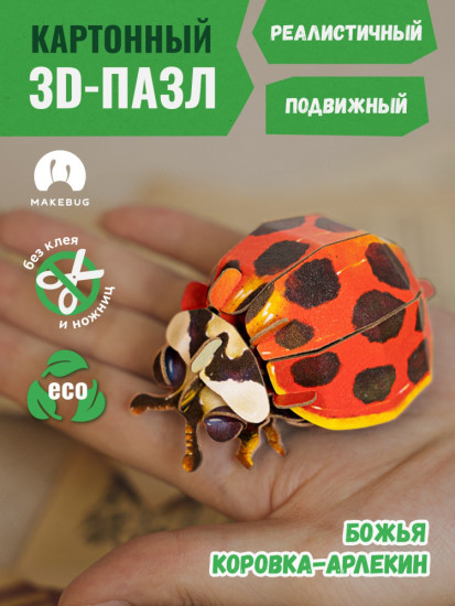 3D пазл «Божья коровка-арлекин»
