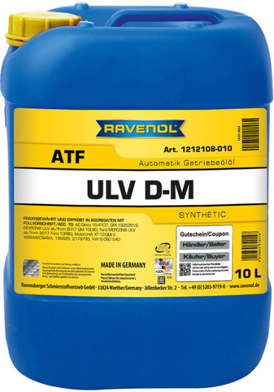Масло АКПП RAVENOL ATF ULV D-M