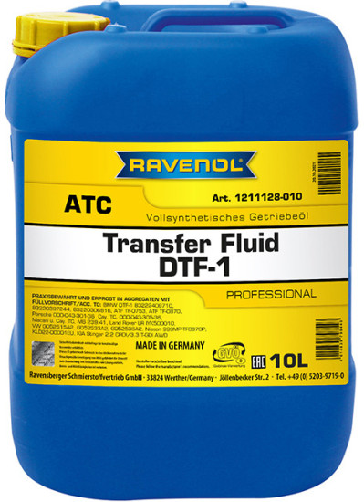 Масло АКПП RAVENOL Transfer Fluid DTF-1