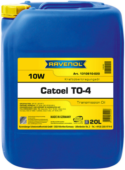 Трансмиссионное масло RAVENOL Catoel TO-4 SAE 10W