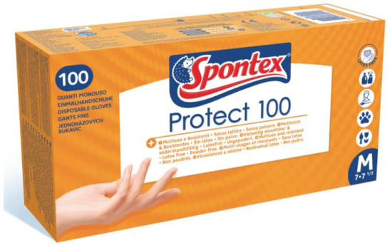 Перчатки виниловые PROTECT M, 100шт