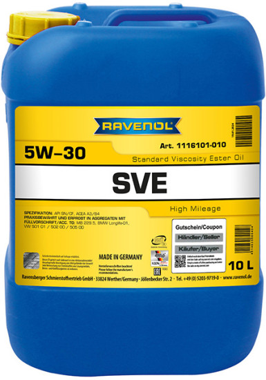 Моторное масло RAVENOL SVE 5W-30 для автомобилей с большим пробегом