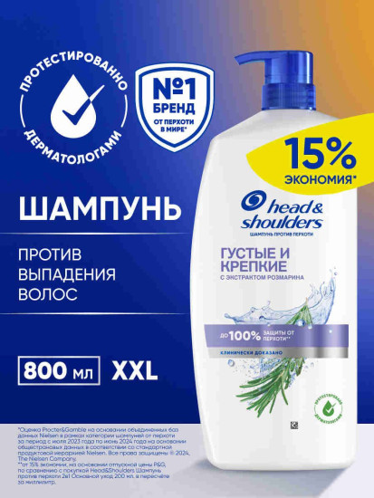 Шампунь против перхоти с экстракотом розмарина «Густые и крепкие. Anti-Dandruff Shampoo Thick & Strong»