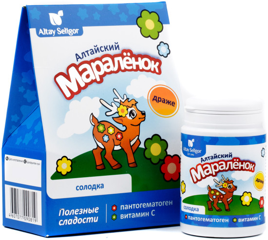 Драже «Алтайский маралёнок. Солодка, пантогематоген»