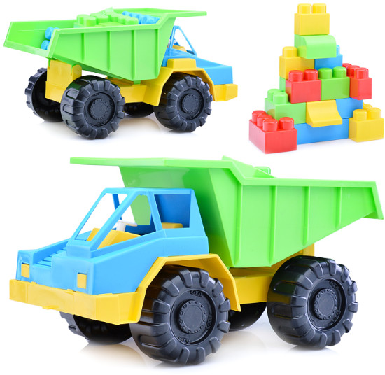 Игрушечная машина Грузовик Карьерный + Макси блок 14 дет