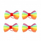 Бантик радужный на латексной резинке, 4 х 2,5 см, набор 4 шт
