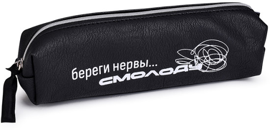 Пенал школьный "Фразы с характером" без наполнения искусственная кожа молния шелкография ПЭТ- с европодвесом и картонным вкладышем