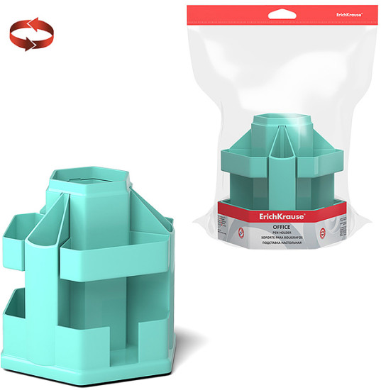 Лоток настольный Подставка настольная вращающаяся пластиковая Office Pastel Mint мятная