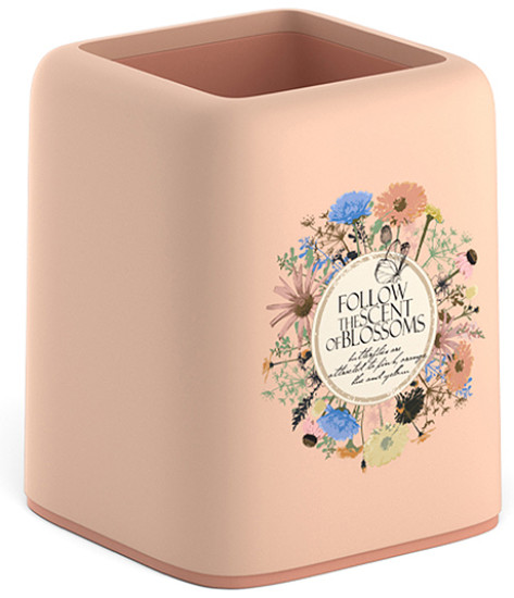 Лоток настольный Подставка настольная пластиковая Forte Wild Flowers с персиковой вставкой