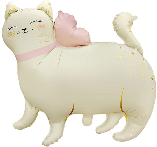 Воздушный шар Фигура Кошечка с бантом Сатин . в уп
