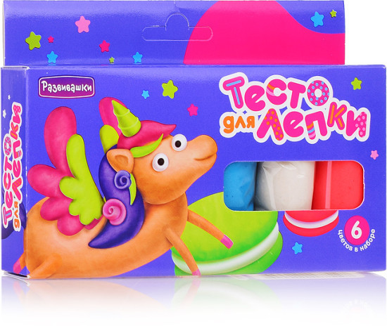 Тесто для лепки 6 цветов 150гр