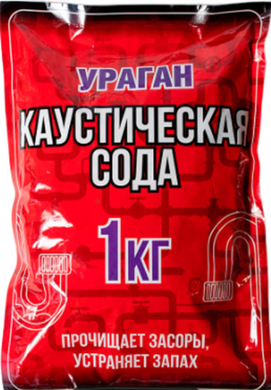Гранулы Ураган Каустическая сода 1кг 1 кг