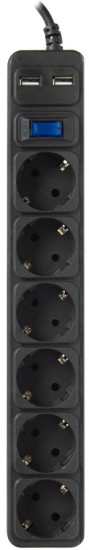 Сетевой фильтр SVC ZC6S-50M-USB 5 м