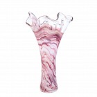 Ваза «Коралл Волна» молочная с марганцевой крошкой