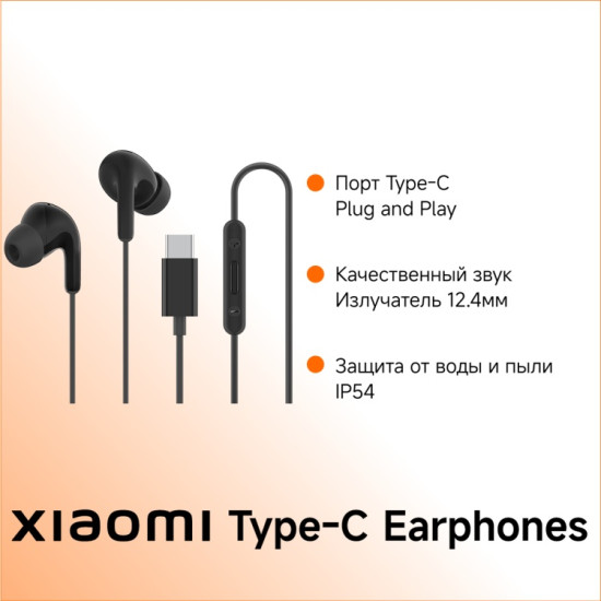 Наушники Type-C Earphones Black