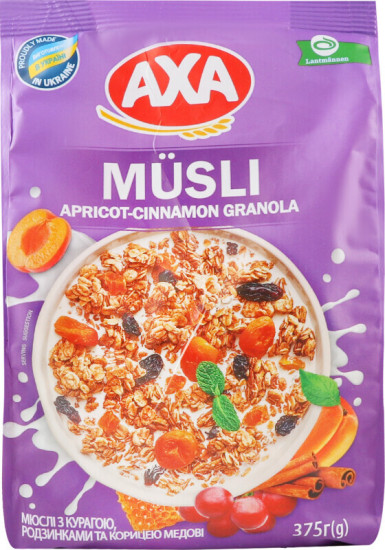 Мюсли с курагой, изюмом и корицей медовые