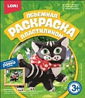 Раскраска пластилином «Котик с бантиком»