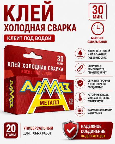 Клей-холодная сварка двухкомпонентный «Металл»