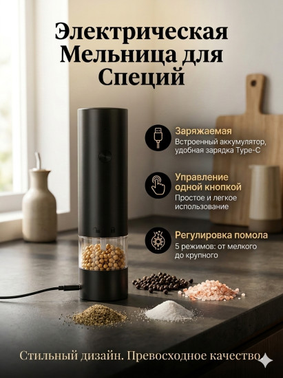 Мельница для специй электрическая