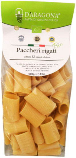 Паста натуральная Паккери Ригати «Pasta Paccheri rigati Bio»