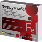 Феррумтабс  Железо с витамином В12 и фолиевой кислотой, таблетки 30