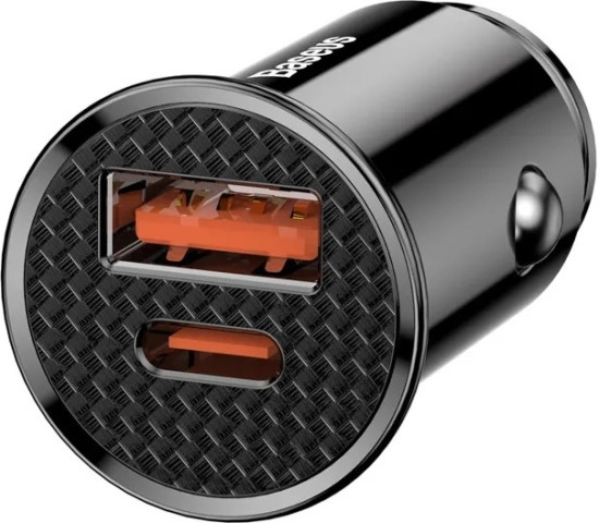 Азу Baseus Circular Plastic CCALL-YS01 USB+Type-C порты Быстрая зарядка 5A 30W, Черный