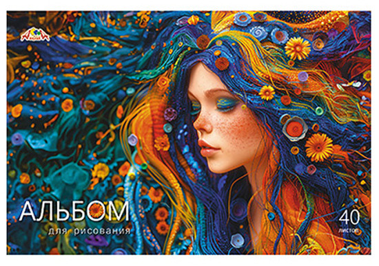 Альбом для рисования «Яркая девушка» 