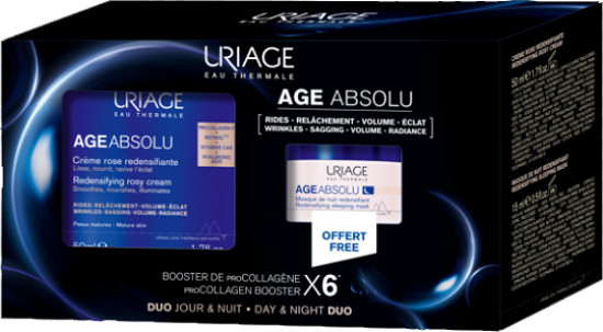 Промо набор Uriage Age Absolu восстанавливающий крем с розой 50 мл + Age восстанавливающая ночная маска 15 мл