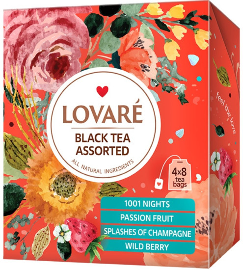 Чай Black Assorted Tea черный, зеленый листовой 32 пакетика