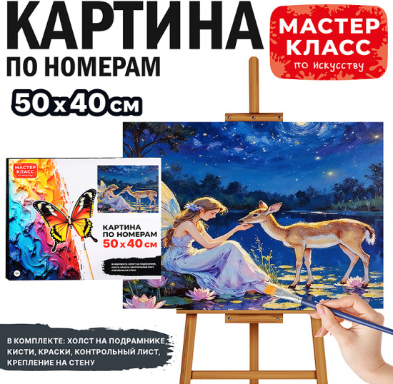 Картина по номерам «Фея и олень»