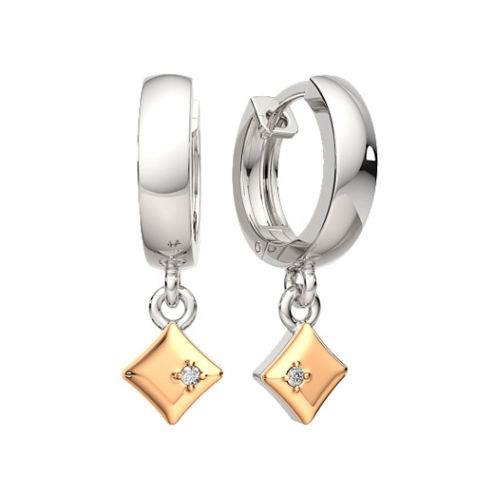 Серьги из серебра с бриллиантами