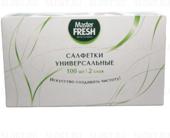 салфетки бумажные в коробочке, 100 шт, сложение нон-стоп