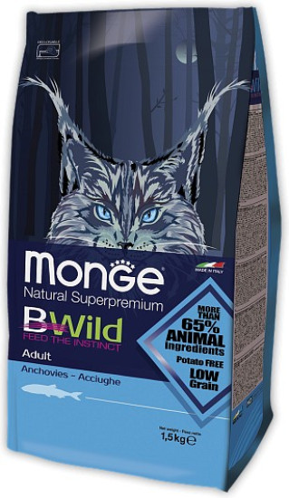 Корм для взрослых кошек с анчоусами «Bwild»