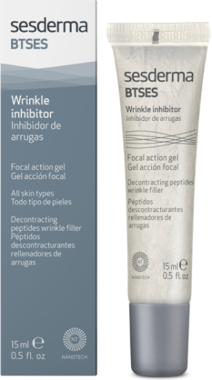 Гель для лица BTSES Wrinkle Inhibitor лифтинг от мимических морщин с эффектом ботокса, локальный крем-гель вокруг глаз и межбровья с пептидами